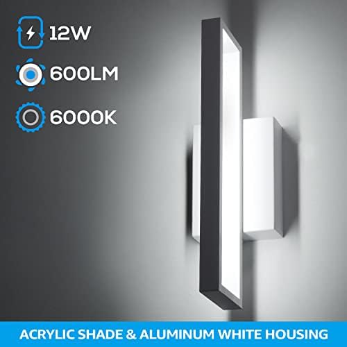 LEONLITE LED Up Down Wall Light, 6000K Pure White Decorative Minimalist White - Image 2