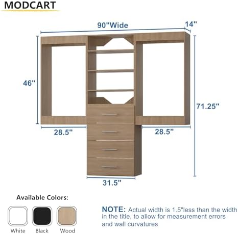 Modular Closet System, Wood Tower Closet Storage - Image 2