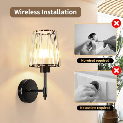 Battery Operated Wall Sconce Set of 2, Rechargeable Wireless Wall Lights - Image 5