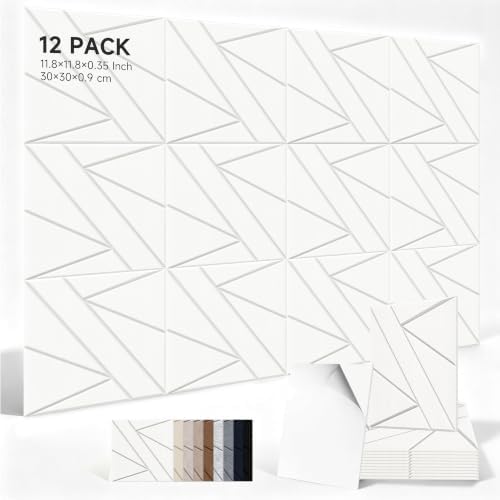TO-TH Soundproofing Panels Peel and Stick Acoustic Panel 12Pack, Snow White by TO-TH