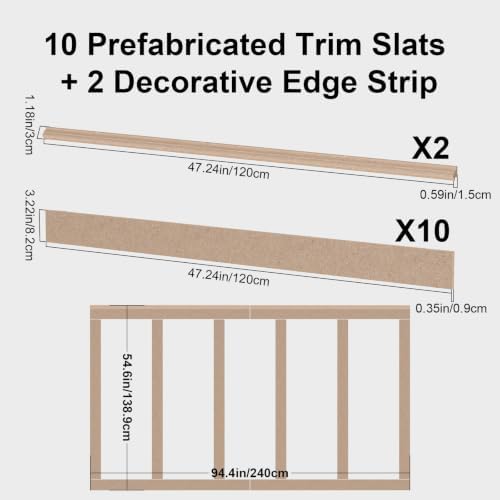 Premade Board and Batten Wainscoting Kit, Paintable MDF Accent Wall Panels - Image 6