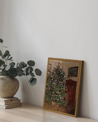 ARPEOTCY Vintage Framed Wall Art, Antique Winter Christmas Tree Canvas Wall - Image 2