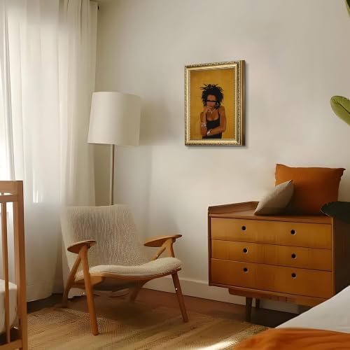 Gold Framed Black Woman Wall Art, Stylish Woman Portrait Print - Image 6