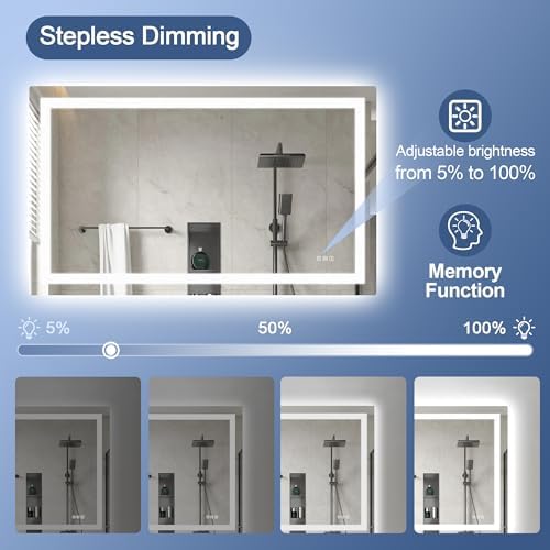 STARLEAD 40"x28" Bluetooth LED Bathroom Mirror - Image 6