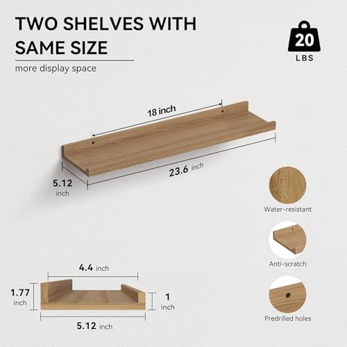 Boswillon Floating Shelves Set of 2, Long Wall Shelf - Image 3