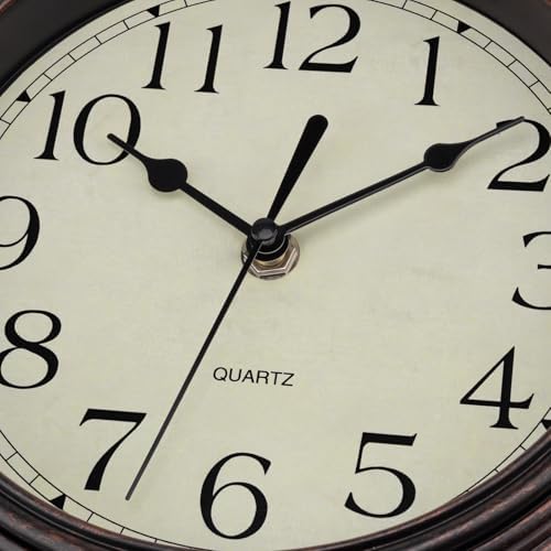 Foxtop 9 Inch Wall Clock Battery Operated Silent Small Retro Clock - Image 7