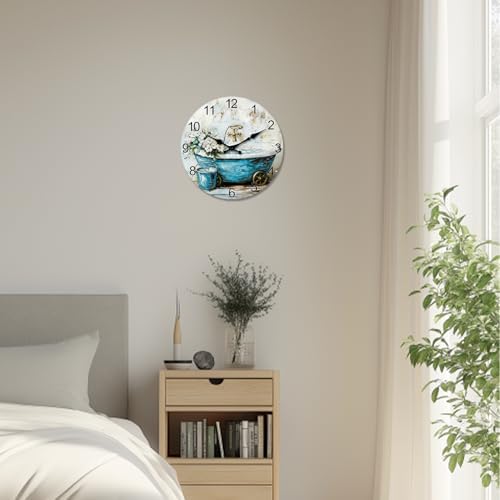 XNM Farmhouse Bathroom Wall Clocks Battery Operated 12 Inch - Image 4