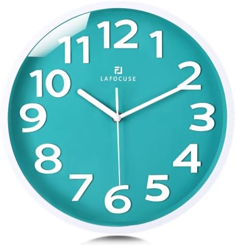 Lafocuse 12 Inch Modern Analog Teal Wall Clock by VisiteLafocuse