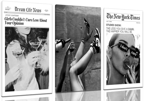 Trendy The New York Times Wall Art 12x16in Framed, Retro Trendy Cocktail Girly by Unknown