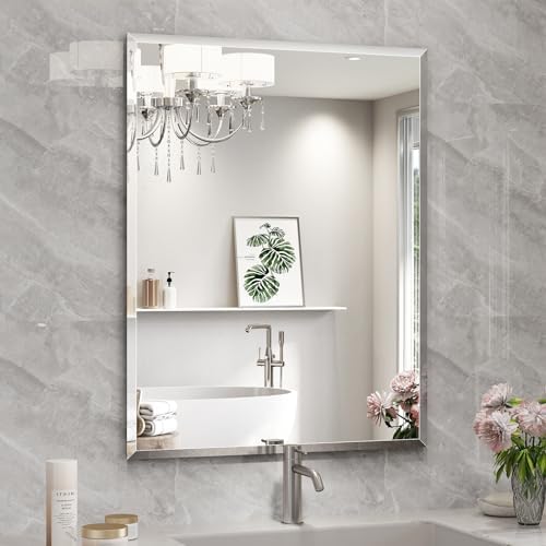 28"x36" Frameless Beveled Bathroom Mirrors by Mestikits
