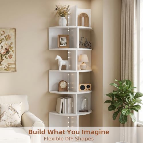 HAAYOT Corner Shelf Wall Mounted: 5-Tier Floating Shelves - Image 5