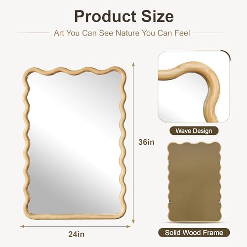 Wavy Wood Bathroom Mirror - Image 2