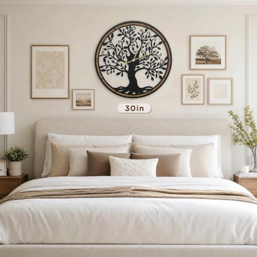 Micasso Large Wall Clocks Decorative: 30 Inch Tree of Life Battery Operated - Image 3