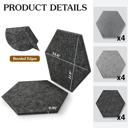 Acoustic Panels, Magrowill 12-Pack Soundproof Wall Panels 14 X 12 X 0.4 Inches - Image 5