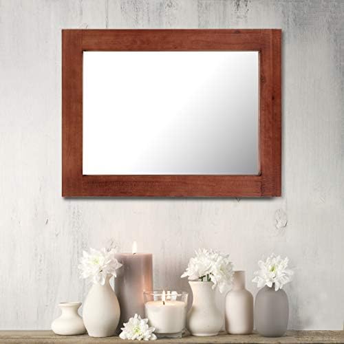Stonebriar 24" x 18" Rectangle Redwood Frame Wall Mirror - Image 2