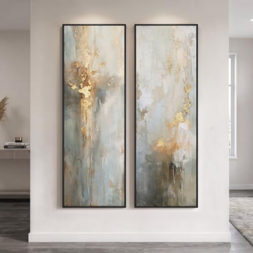 Large Framed Abstract Vertical Wall Art Set by Cuspin