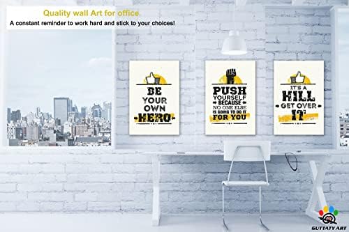 Office Wall Art-3 Panel Motivational Canvas Art - Image 2