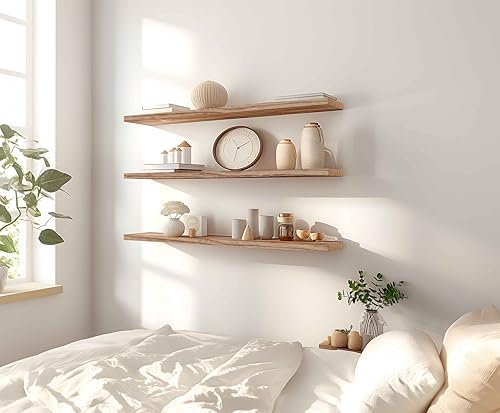 48 Inch Light Wood Floating Shelves - Image 2
