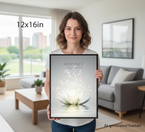 Framed Lotus Wall Art, Mindset is Everything Bathroom Decor - Image 7