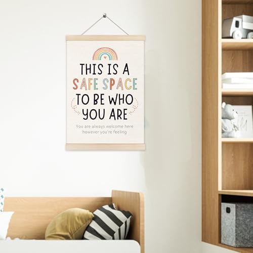 Welshower Boho Rainbow Classroom Safe Space Poster Hanger Frame, Calming Corner - Image 5