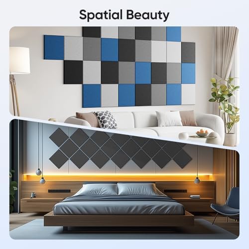 Square Acoustic Panels, 12 Pack Self-Adhesive Sound Panels - Image 5