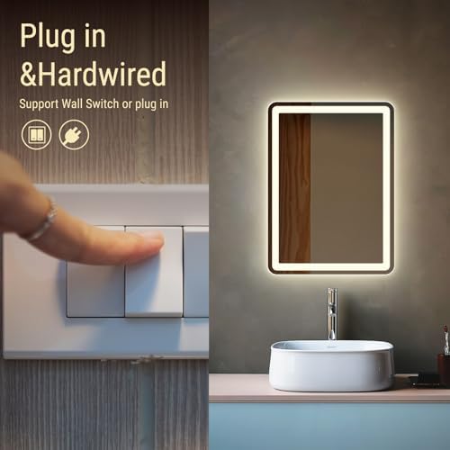 Rectangle LED Bathroom Mirror Luxury Vanity 20" X 28" Modern Decorative Premium - Image 4