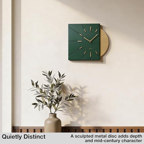 Driini Mid Century Modern Wall Clock, Battery Operated - Image 2
