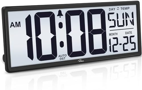 WallarGe 14.5'' Backlight Digital Wall Clock Battery Operated by WallarGe