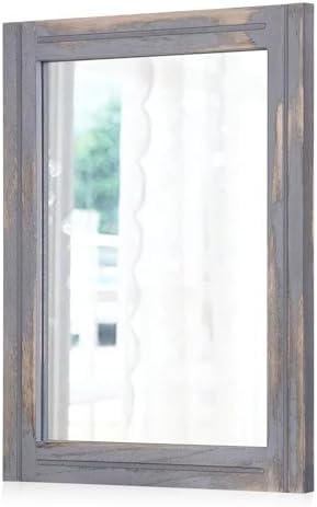 AAZZKANG Wood Framed Mirror Rectangular Rustic Wall Mirrors Decorative Large by AAZZKANG
