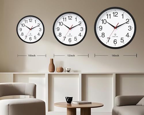 Rohioue Wall Clock Analog 10 Inch Atomic Battery Operated Silent Clock - Image 3