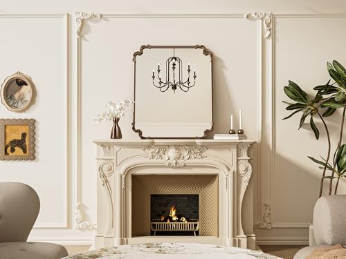 TETOTE Antique Gold Brass Rectangle Mirror - Image 2