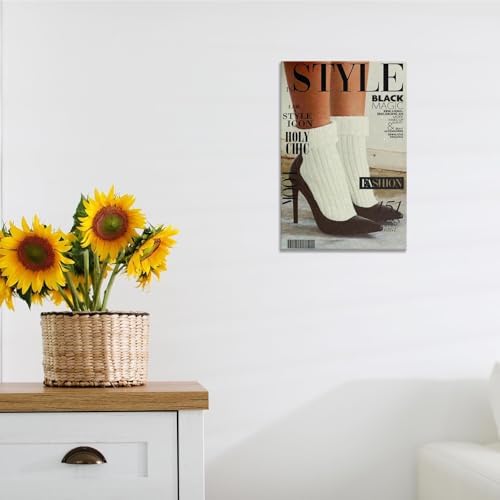 Trendy Red Boot Wall Art Funky Feminist Canvas Poster Trendy Preppy Newspaper - Image 6