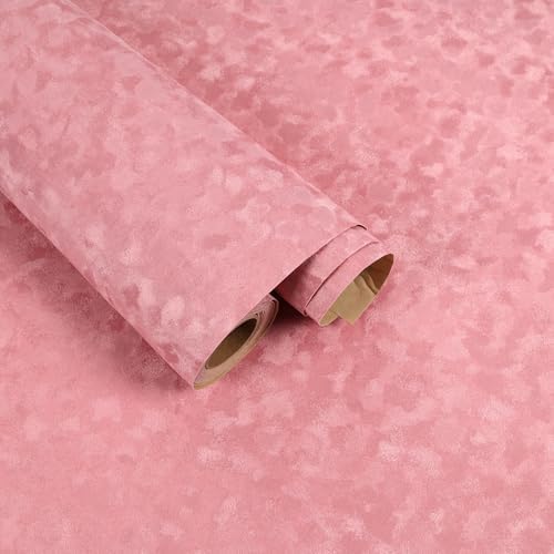 Coral Pink Self Adhesive Mottled Velvet Flocking Liner by FANCYEASY