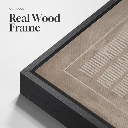 Extra Large Framed Neutral Abstract Line Wall Art - Image 3