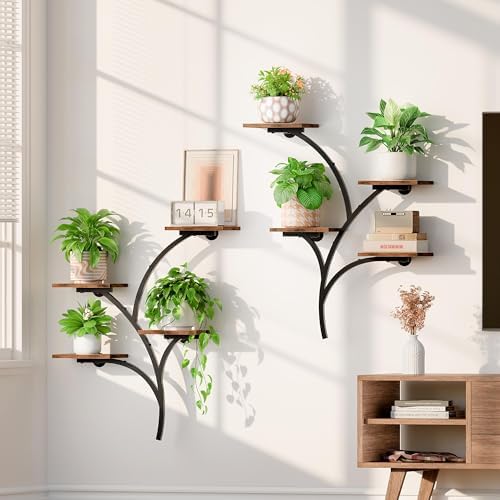 2 Pack Wall Mounted Plant Holder, 8-Tier Wall Planters by POZILAN