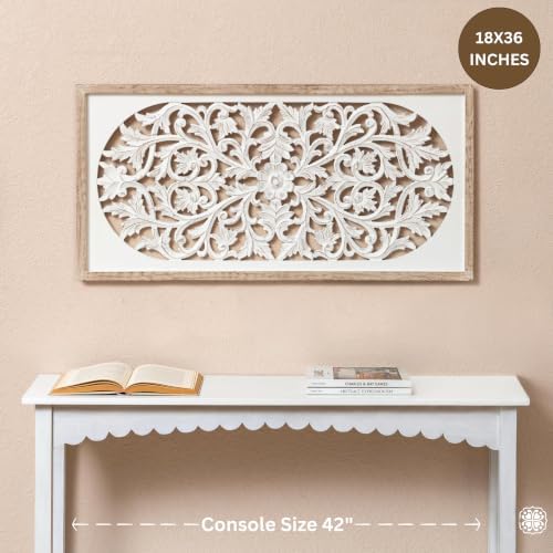 JFY Designs Cordelia Hand Carved Wood Medallion Wall Panels Bedroom Décor - Image 2
