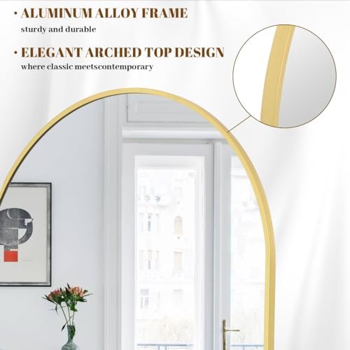 Koonmi 81x41 Arched Full Length Mirror, Floor Mirror - Image 3