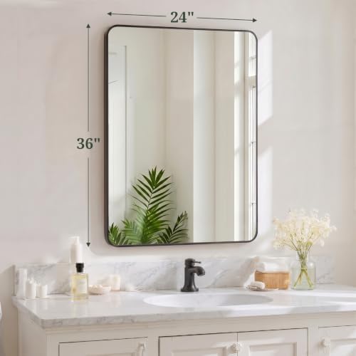 Bathroom Mirror for Wall, 36x24 Inch HD Tempered Glass Vanity Mirror - Image 2