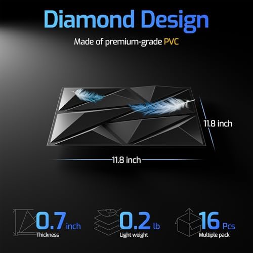 3D Wall Panels Black 16 Pack - Image 3