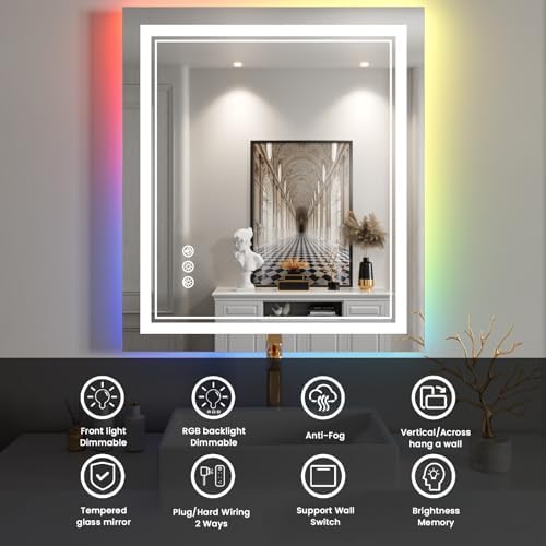 32x36 Inch RGB LED Bathroom Mirror - Image 2
