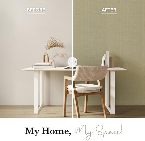 GoDear Design Faux Grasscloth Wallpaper, Oat Milk - Image 6