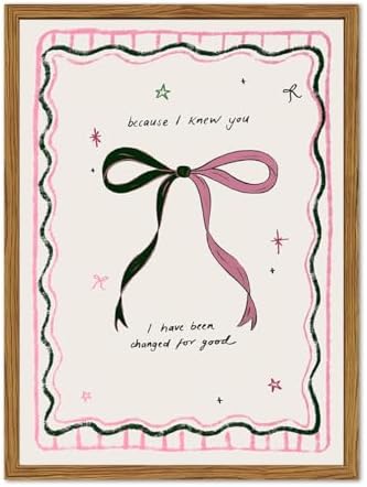 Framed Pink Bow Wall Art, Coquette Preppy Canvas Wall Decor Pictures, Trendy by Unknown