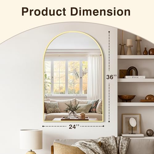 Arched Bathroom Vanity Mirror for Over Sink, 2 Pack 36”x24” - Image 3