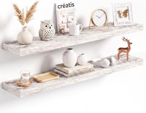 40x8in Floating Shelves 2 Pack, Wall Mount Display Shelf by Acovy