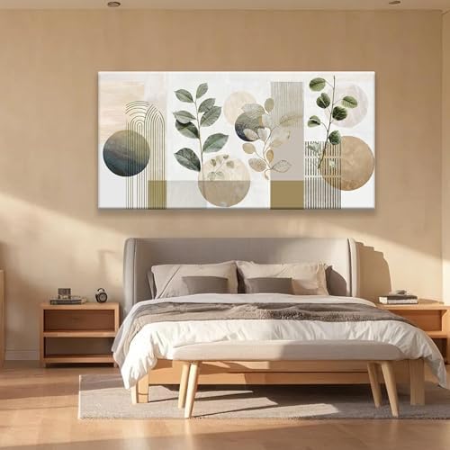 Large Boho Green Wall Art For Living Room Prints 35x70 In Green Botanical Boho - Image 5