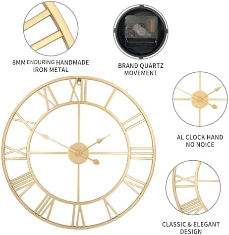 1st owned Large Wall Clock for Living Room Decor Silent Non-Ticking Decorative - Image 5