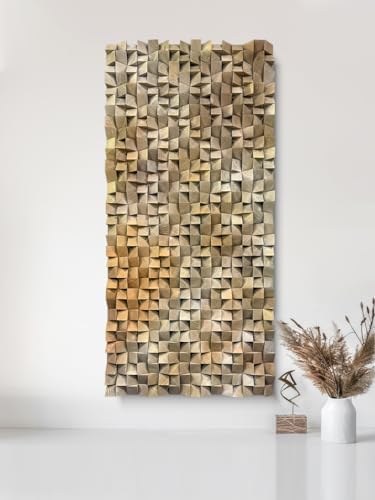 LIUZEYUE - Large Abstract Wood Art, Handcrafted Triangular Blocks, Statement - Image 7