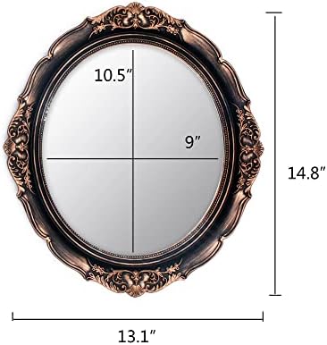Eaoundm 13.1 x 14.8 inchs Plastic Frame Wall Mirror - Image 4