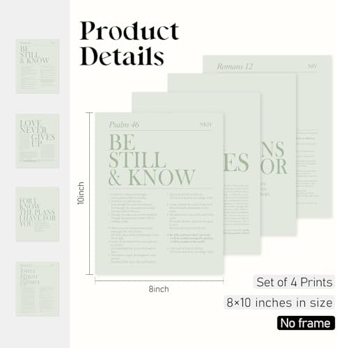 Locomiss Sage Green Christian Wall Art Decor, Modern Bible Verse Posters - Image 2