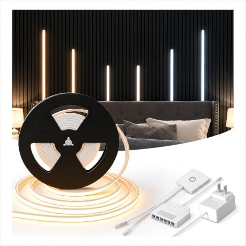 V4light 16.4ft Silicone LED Light Strip CRI90 Dot-Free Wood Slat Wall Light by V4light
